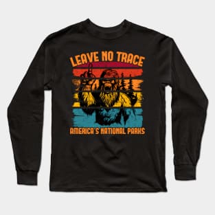 Leave No Trace America National Parks Big Foot Long Sleeve T-Shirt